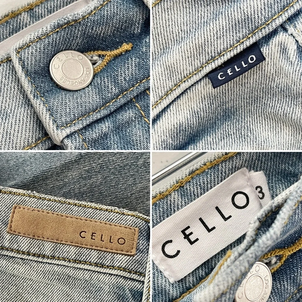 Cello Super High Rise Dad Jeans Trendy Distressed Knee Light Wash Women’s Size 3 - Picture 6 of 7